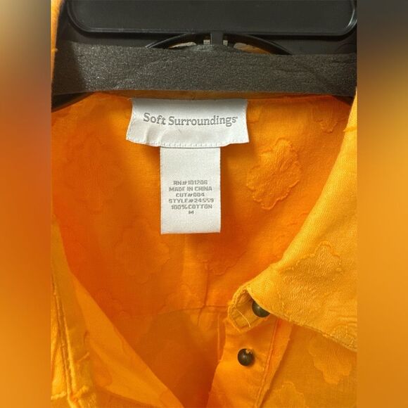 Soft Surroundings Button Up Tunic Textured Design Long Sleeve Women’s Medium - Picture 3 of 8